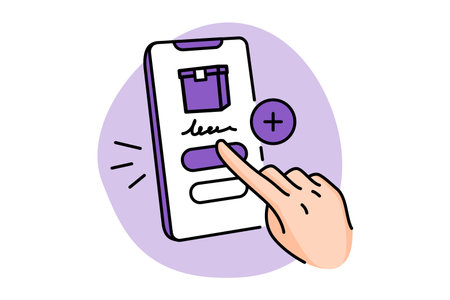 Online purchase color line icon. Order tracking.のイラスト素材