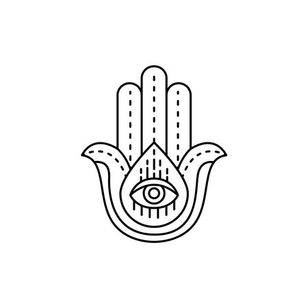 Mandala line icon. Isolated vector element.のイラスト素材