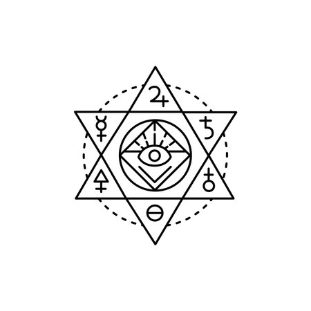 Spiritualism line icon. Isolated vector element.のイラスト素材