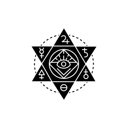 Spiritualism line icon. Isolated vector element.のイラスト素材