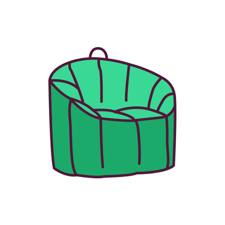 Bean bag chair color line icon. Pictogram for web pageのイラスト素材
