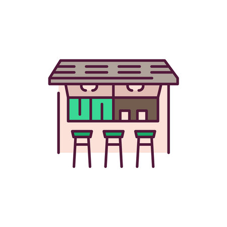 Deck Bars color line icon. Pictogram for web pageのイラスト素材