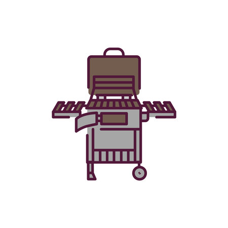 Barbecue grill color line icon. Pictogram for web pageのイラスト素材