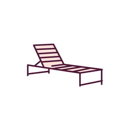 Sun lounger color line icon. Pictogram for web pageのイラスト素材