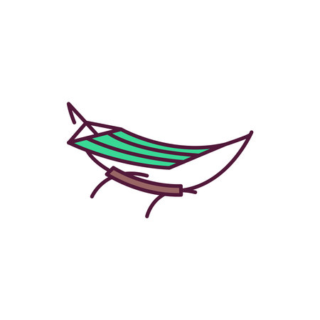 Hammock color line icon. Pictogram for web pageのイラスト素材