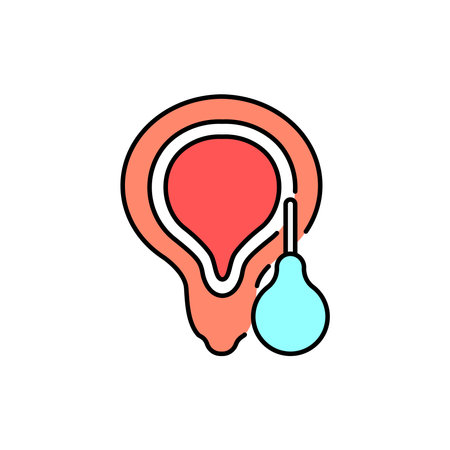 Urinary enema treatment color line icon. Pictogram for web page, mobile app, promo.のイラスト素材