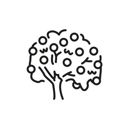 Apple tree color line icon. Pictogram for web page, mobile app, promo.のイラスト素材