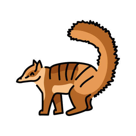 Marsupial anteater color line illustration. Animals of Australia.