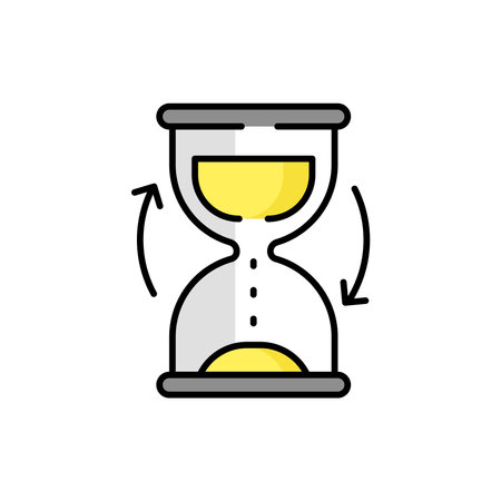 Waiting loading color line icon. Sandy times. Download process. System update.のイラスト素材