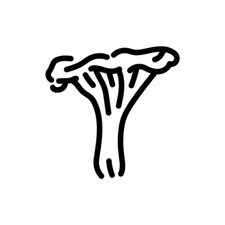 Chanterelle mushroom color line icon. Cooking ingredient. Pictogram for web page, mobile app, promo.のイラスト素材
