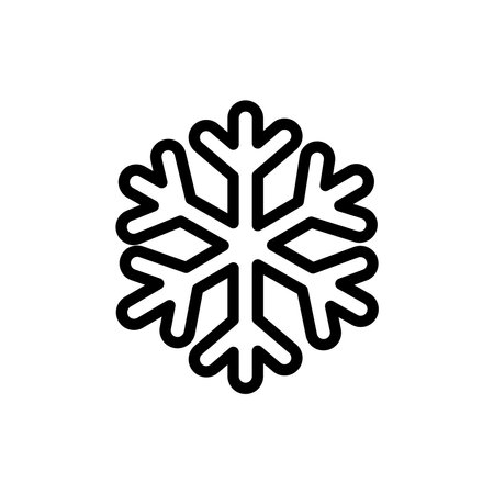 Snowflake color line icon. Geometric ornament. Festive decoration. Atmospheric ice crystalのイラスト素材