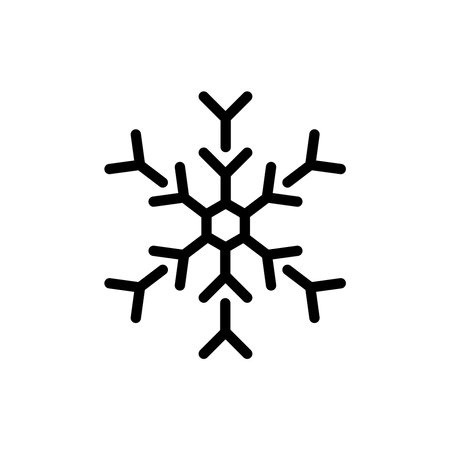 Snowflake color line icon. Geometric ornament. Festive decoration. Atmospheric ice crystalのイラスト素材