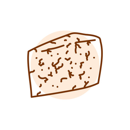 Cheese with mold Gorgonzola black line icon. Dairy product. Pictogram for web page, mobile app, promo.のイラスト素材