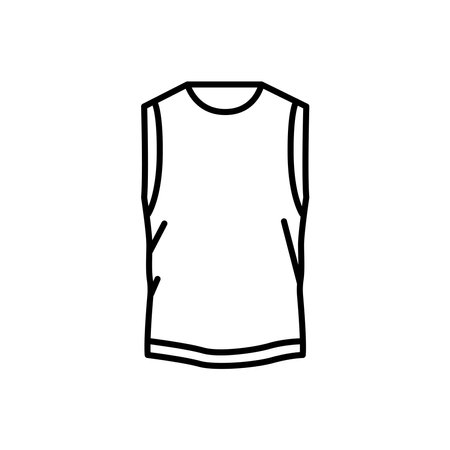 Sleeveless T-Shirt line black icon. Sign for web page, mobile app, button, logo. Vector isolated button. Editable stroke.のイラスト素材