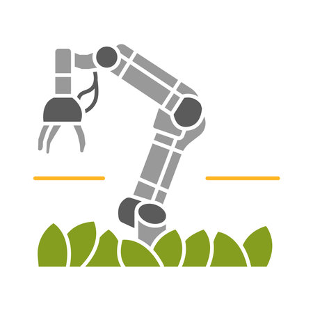 Agribot flat icon. Smart agriculture. Vector isolated element.のイラスト素材