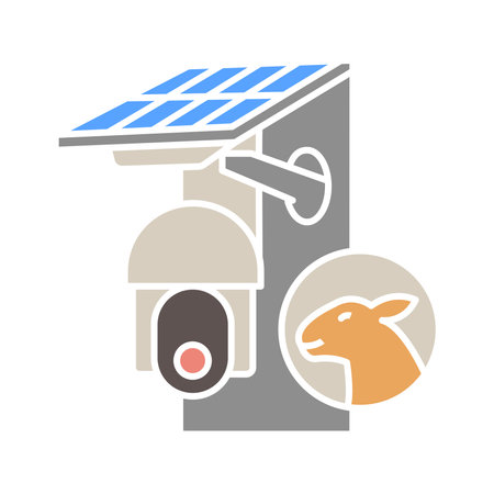 Video surveillance for farm flat icon. Vector isolated element.のイラスト素材