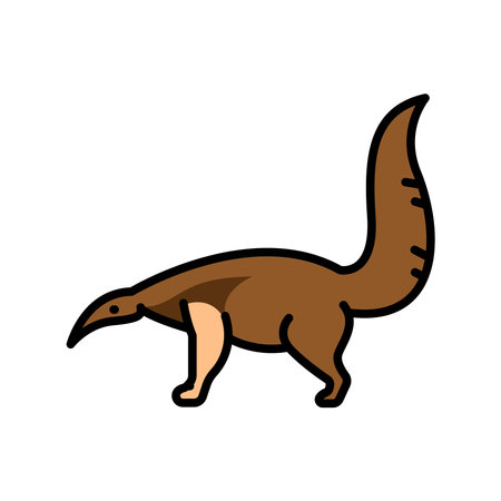 giant anteater color line icon for digital and print projects. South american animals. Minimal clean icons for apps and websites. Modern simple icons for UI UX and brandingのイラスト素材