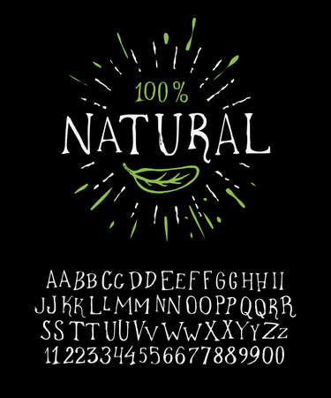 Organic handwritten font NATURALのイラスト素材