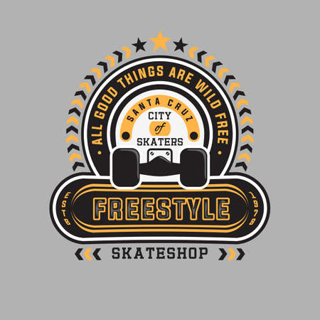 FREESTYLE SKATE SHOP.のイラスト素材