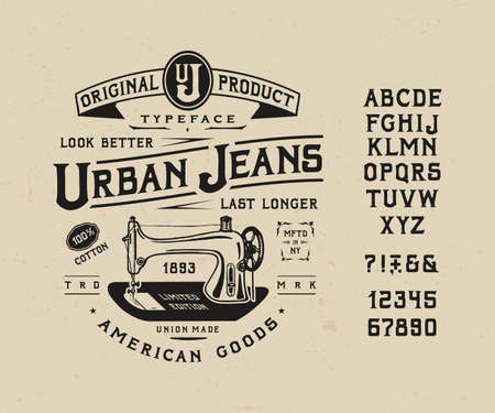 FONT URBAN JEANSのイラスト素材