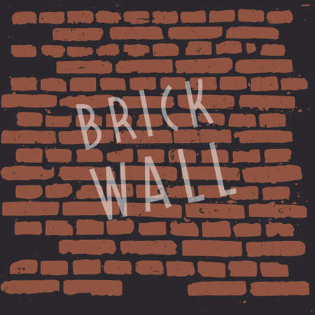 Brick Wall. Craft retro vintage design. Pop modern vector illustration. Drawn in graphic style.の写真素材