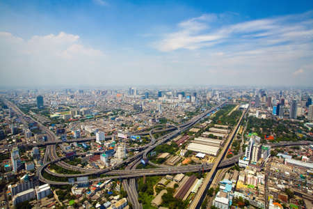 View of the capital of Thailand Bangkok from a bird's eye view.の写真素材