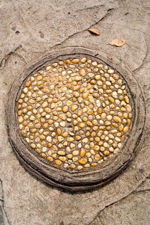 Asian eastern abstraction from pebbles. One element is missing.の写真素材