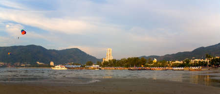 Phuket, Thailand, February 2, 2017: Patong in the rays of the setting sun.のeditorial素材