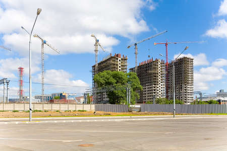 Construction of a new residential complex on the territory of the former ZIL plant. Moscow, Russia.