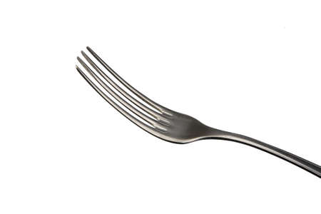 Metal fork on a white background. Isolated object.の写真素材