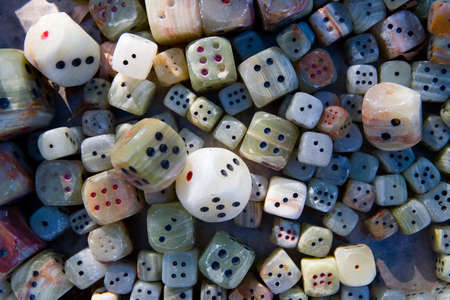 Dices made of stone for sale. Turkey.の写真素材
