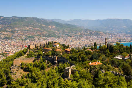 Ancient fortress and view of the city of Alanya. Turkey.の写真素材