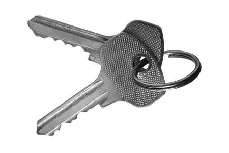 A bunch of two keys on a white background.