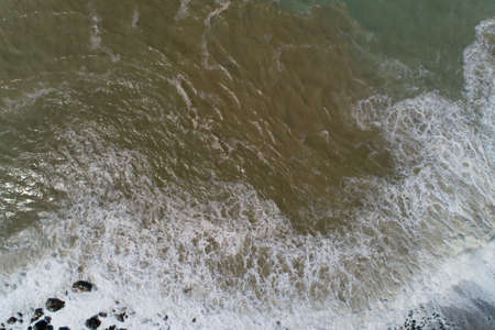 Storm on the Black Sea coast. Aerial photography.の写真素材