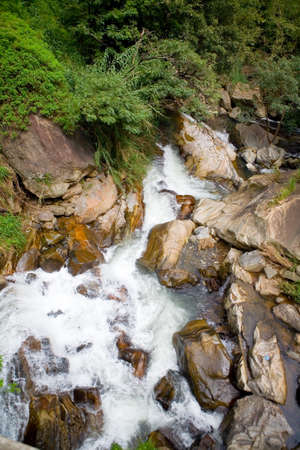 Beautiful stream of a mountain river among the stones. The nature of Sri Lanka.の写真素材