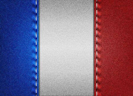 Denim flag of Franceの写真素材