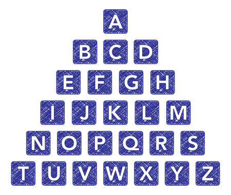 Alphabet scribble cubesのイラスト素材