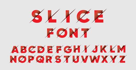 Sliced font or typeface. Alpha in sliced effectのイラスト素材