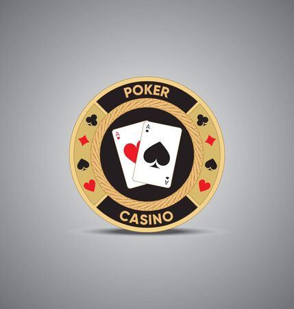 Golden poker chip - Vectorのイラスト素材