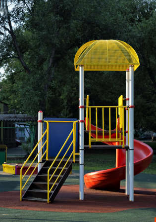  children playground in the house yardの写真素材