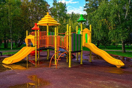  children playground in the parkの写真素材