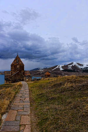 The ancient monastery on the bank of the Lake Sevan