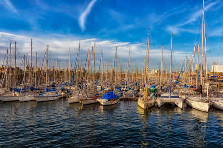 Spain. marina in Barcelona  in the springの写真素材