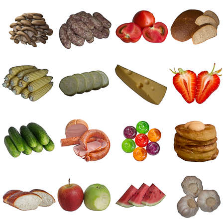 collection of cookie, dessert, food & fruitの写真素材