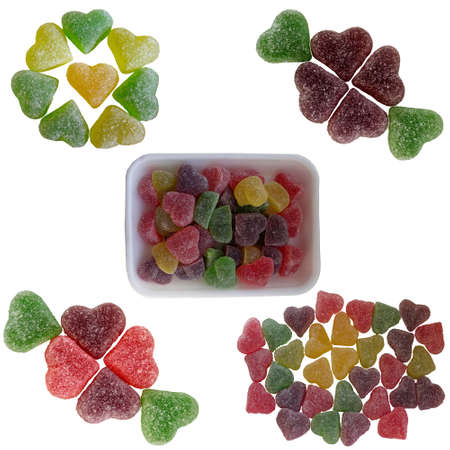 Yellow, Red, Green, Fruit jelly, Sugar, Food,  Dessert, Ripe, Contrasts の写真素材