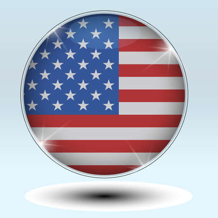 Flag  USA  buttonのイラスト素材