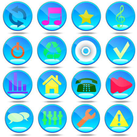 Audio, Group, House, Badge, Tool, Button, User, mass media, Networks.のイラスト素材
