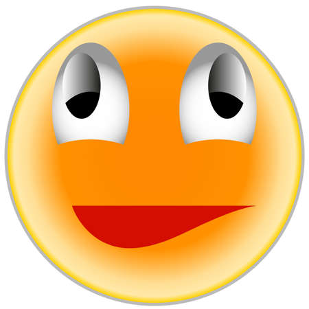 Winking, Colour, White, Vector, Cheerful, Expression, Head, Depression, For person, Friendly.のイラスト素材