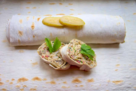 Unleavened wheat cake.の写真素材