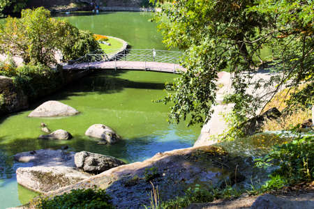 Huge stones in the park the sofiyevsky park.の写真素材